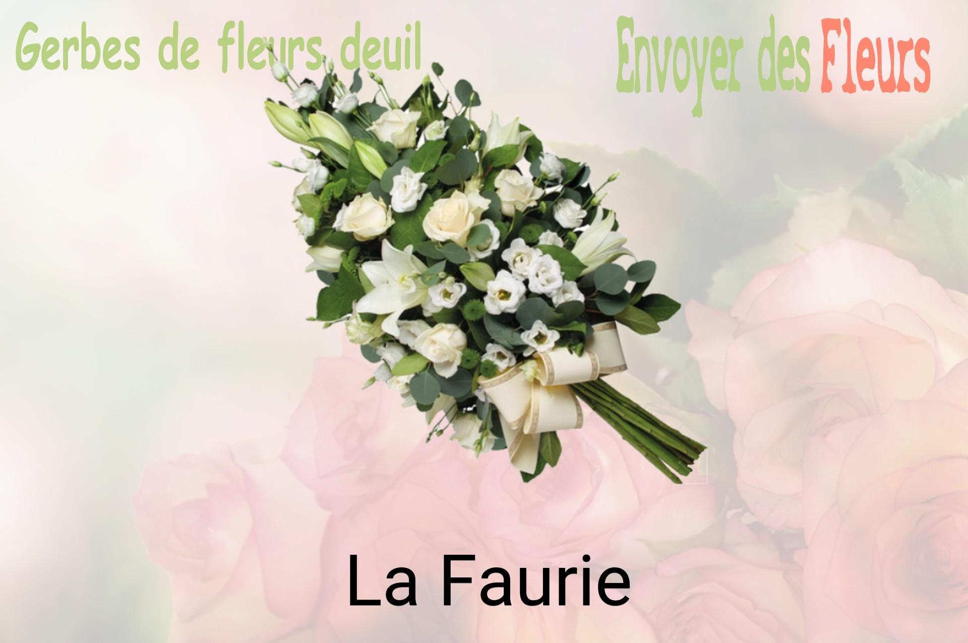 Gerbe de fleurs de deuil livrée à La Faurie